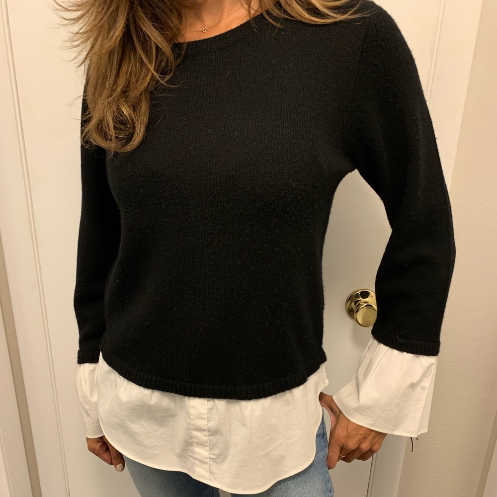 Saks Fifth Ave black & white top
